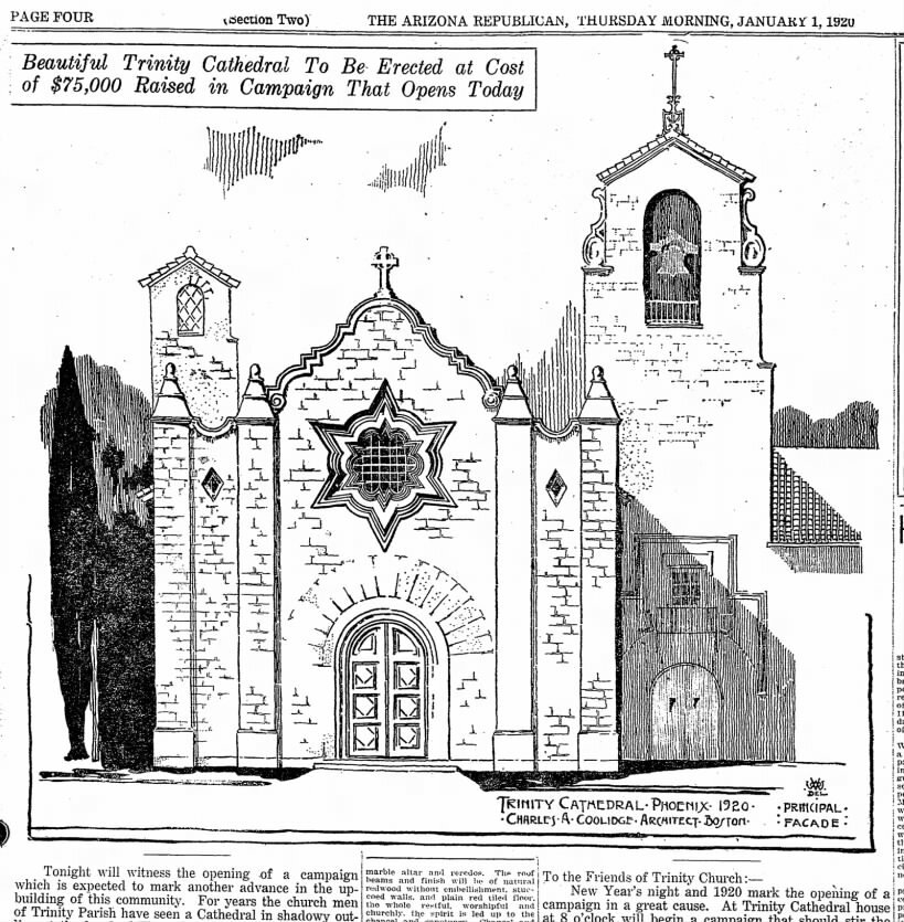 Architectural drawing of Trinity Cathedral