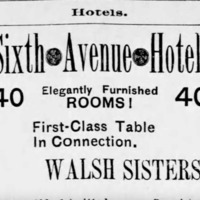 Advertising the 6th Avenue Hotel