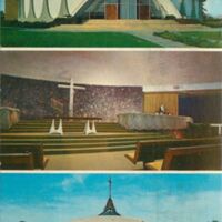 1960s Postcard of Glass and Garden Church